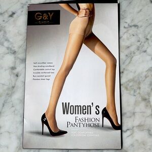 3 pairs G&Y classic women’s sheer panty hose with reinforced toes